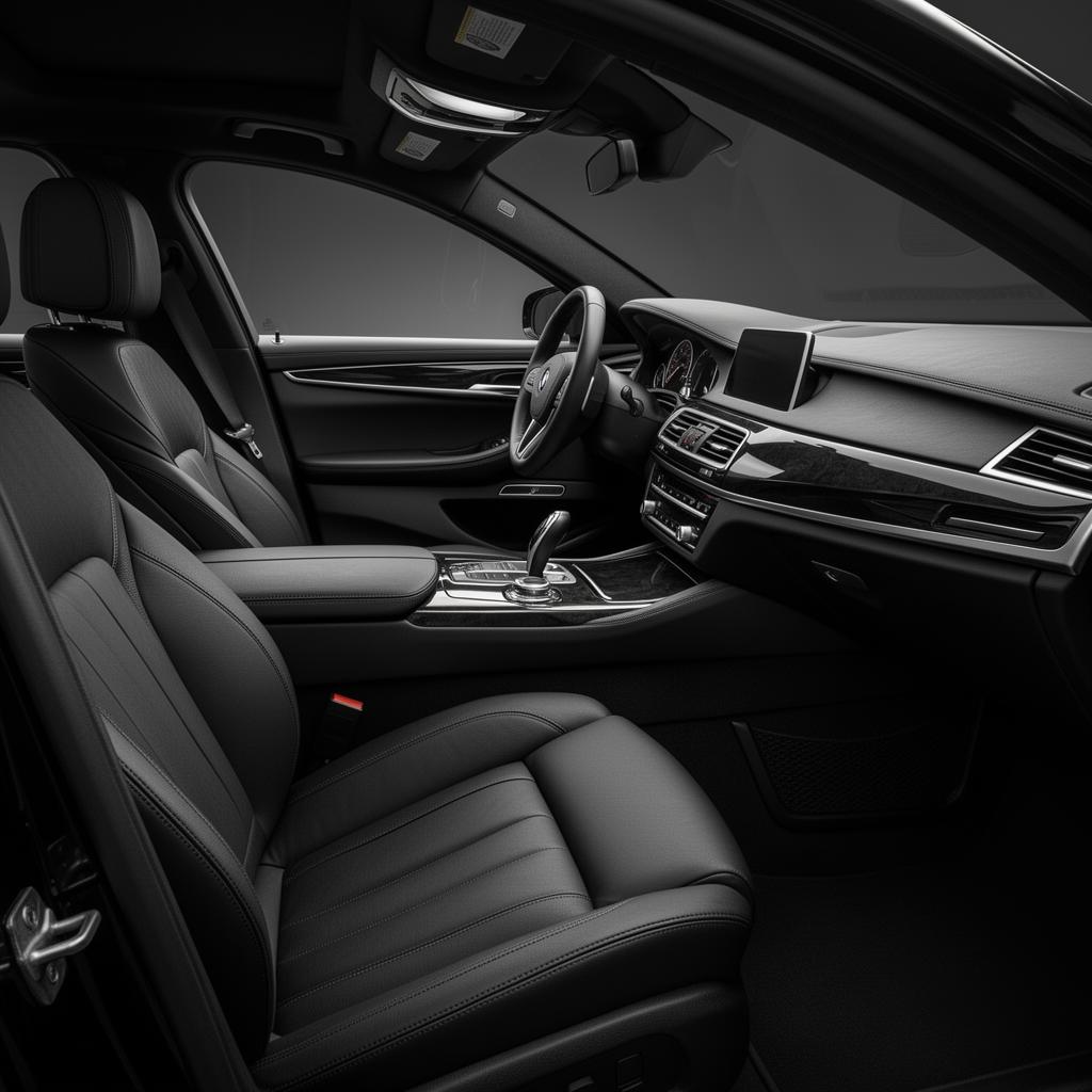Detailed luxury car interior